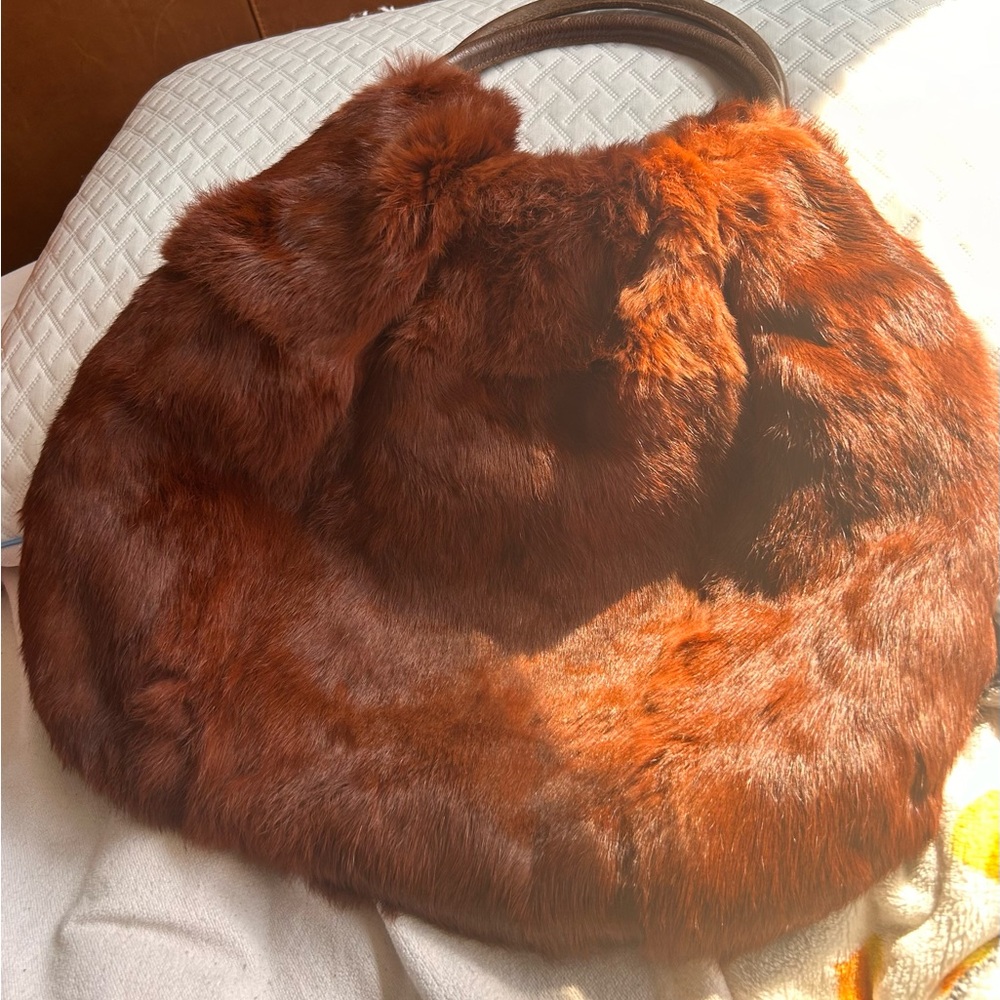 Elena Girardi large real fur hand made bag